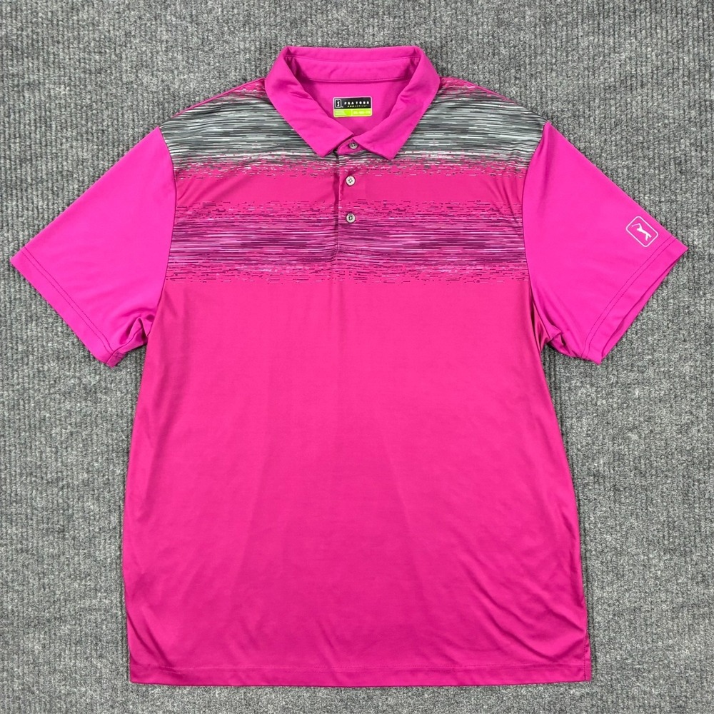 PGA Tour Pro Series Polo Shirt Mens Size 2XL Pink Performance‎ Golf Athletic